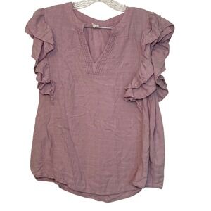 Maurice's‎ Pink Blouse Women's XL Ruffle Coquette Girly Summer Vacation Career